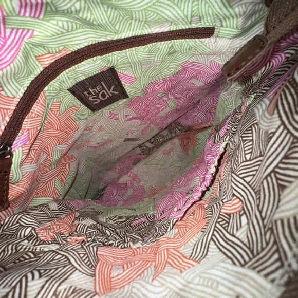 The Sak Boho Leather Crossbody Bag Brown Tan Suede Adjustable strap - Picture 5 of 7